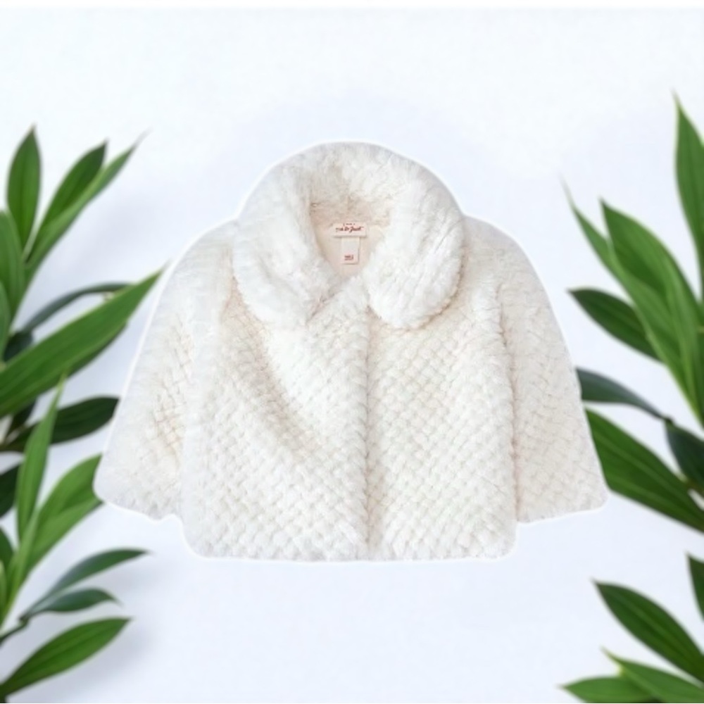 Cat & Jack Baby Girls' White Faux Fur Jacket